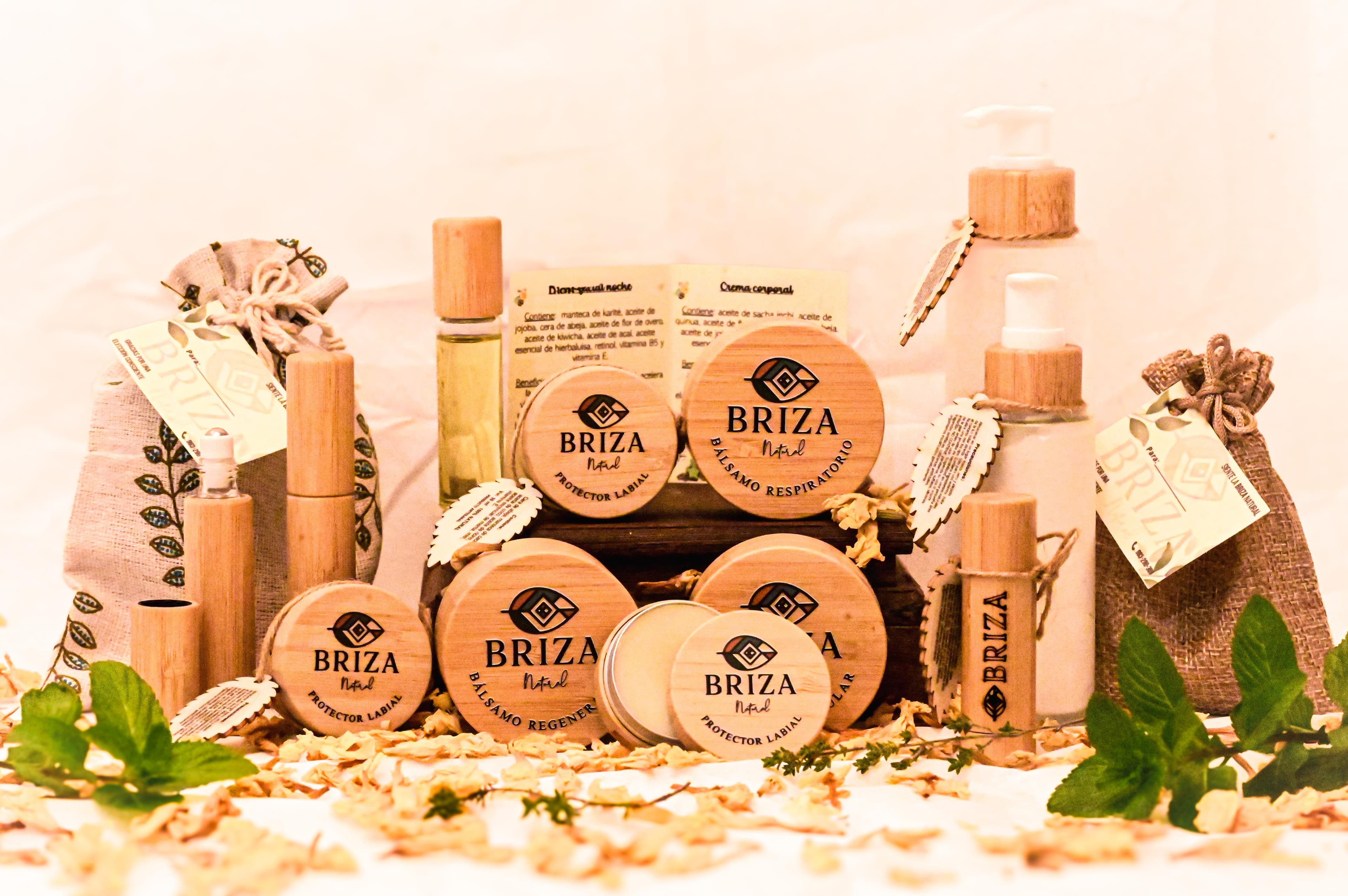 Línea completa Briza Natural — todos los productos artesanales con ingredientes andinos